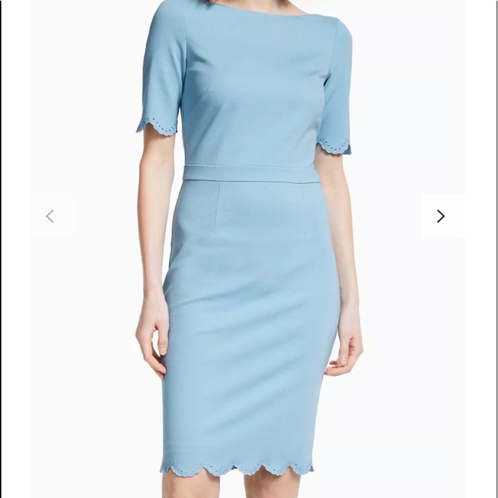 Boden Emma Ponte Dress .Embroidered cuffs and hem give this pencil Dress… - Picture 14 of 16